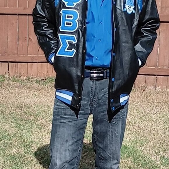 Phi Beta Sigma black leather jacket - Picture 5 of 5
